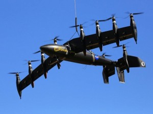 Greased Lighning (GL10) project 10 engine electric prototype remote control plane. Photo taken 8/14/14 by David C. Bowman